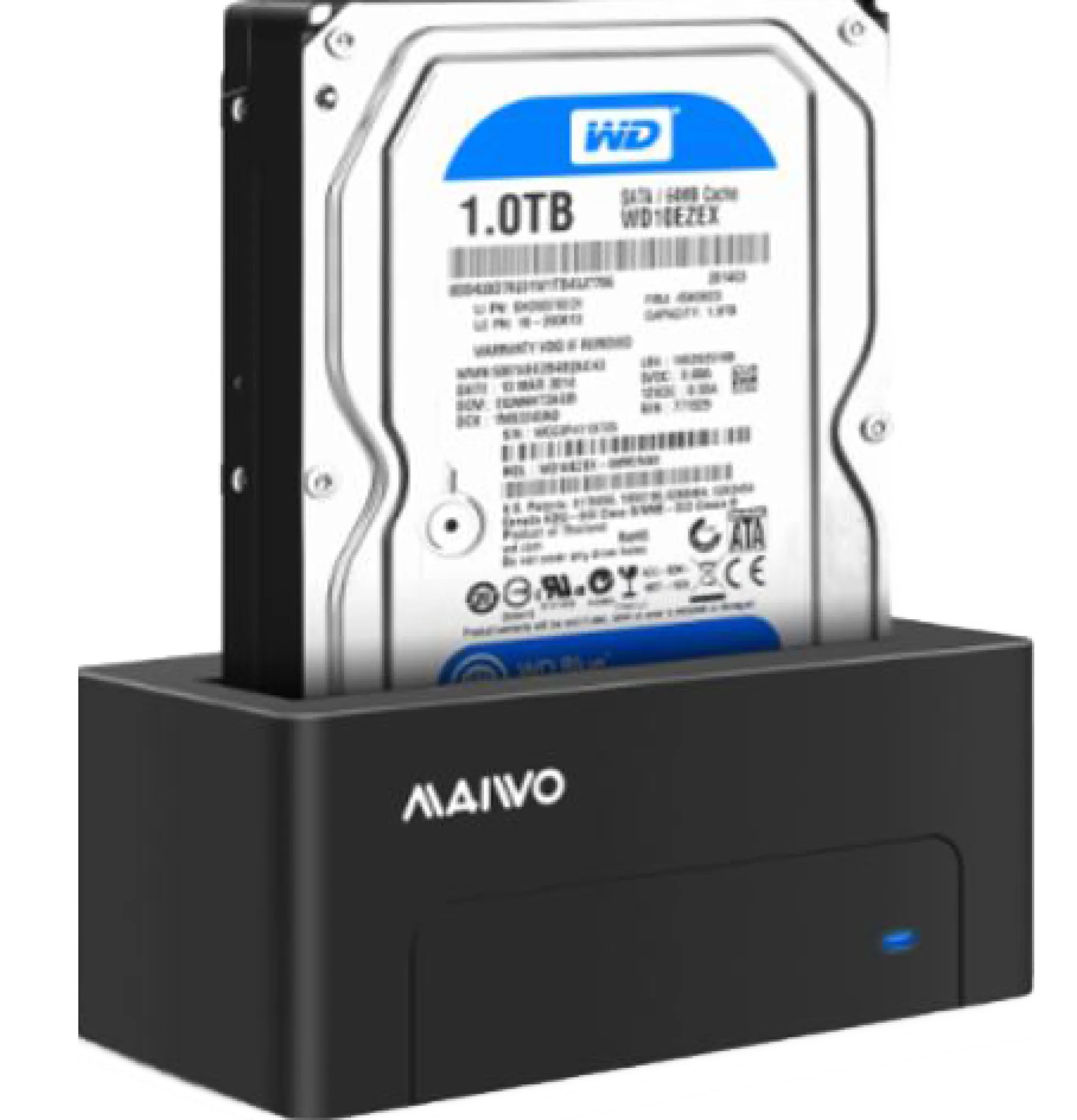 HDD/SSD docking station, USB 3.1 Gen 2, USB-C, 10 Gbps, sort