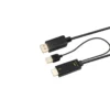 HDMI til DisplayPort konverterkabel, 1 meter, understøtter 4K (4096x2160@60Hz), med USB-forstærkning
