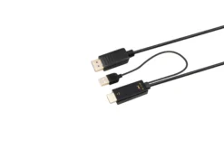 HDMI til DisplayPort konverterkabel, 1 meter, understøtter 4K (4096x2160@60Hz), med USB-forstærkning