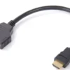HDMI Y-splitterkabel, type A - 2x type A, M/F, 0,2 meter, passivt, Full HD, Dual Link, sort, guld, UL - MicroConnect