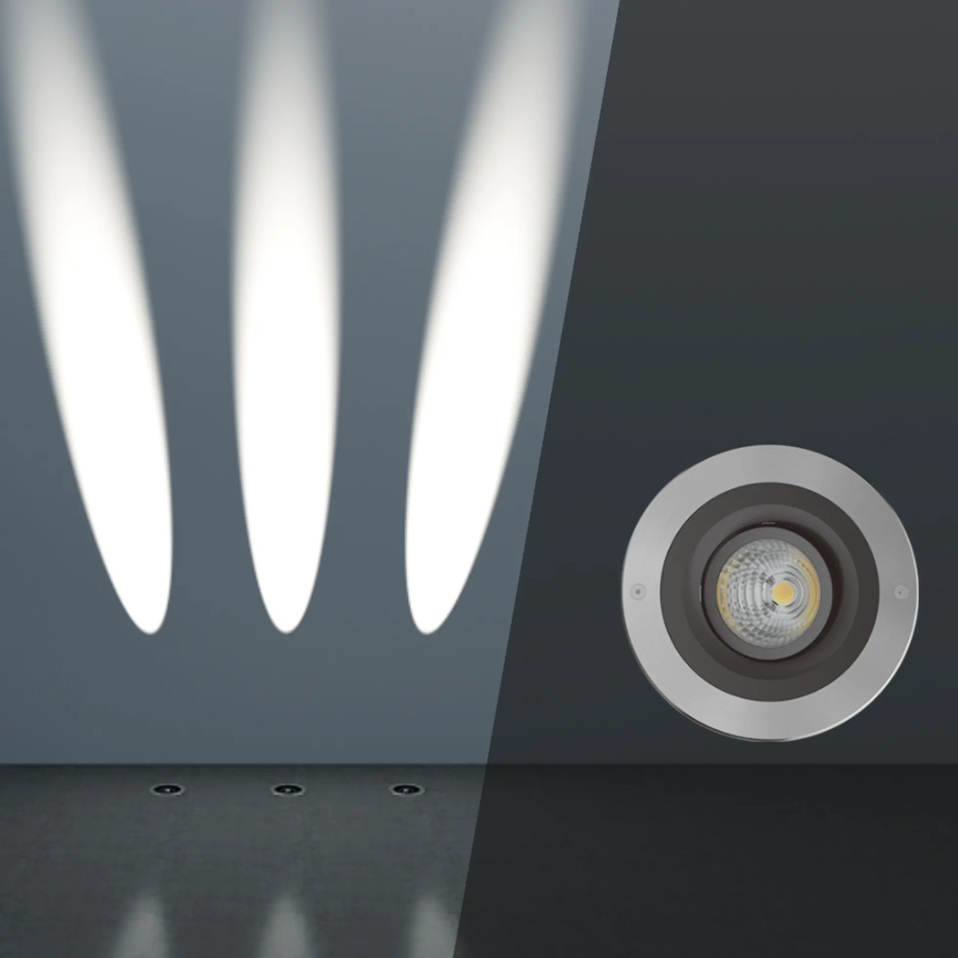 Heka udendørs nedgravningsspot, fast LED, 1050lm, stål - Ledpro