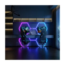 Hexagon LED-lys color, 5 felter, komplet sæt, 80W, RGBIC, inkl. bluetooth controller og strømforsyning