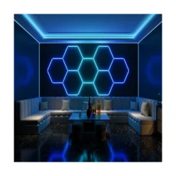 Hexagon LED-lys color, 1 felt, komplet sæt, 20W RGBIC, inkl. bluetooth controller og strømforsyning