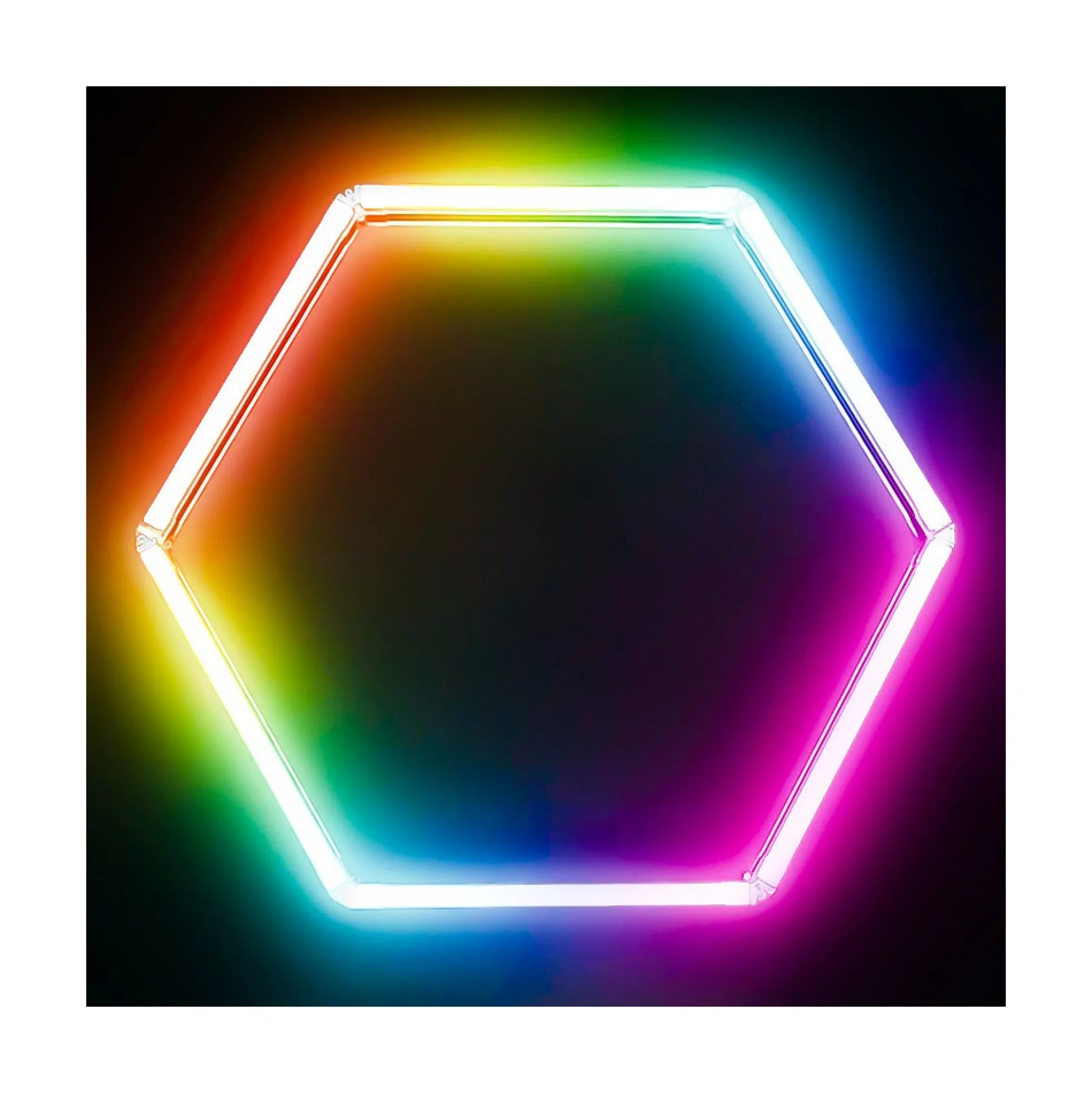 Hexagon LED-lys color, 1 felt, komplet sæt, 20W RGBIC, inkl. bluetooth controller og strømforsyning