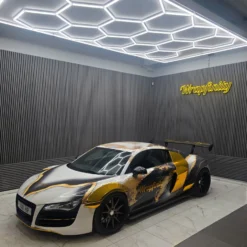 Hexagon LED-lys, 14 felter, komplet sæt, 591W, RA95, 5000K, 53000 lm, 230V