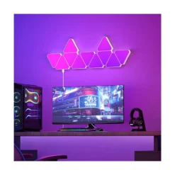 Hexagon tri panels, RGBIC, fjernbetjening, app styring, gamer vægbelysning