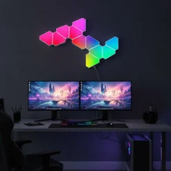 Hexagon tri panels, RGBIC, fjernbetjening, app styring, gamer vægbelysning