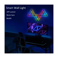 Hexa-Light RGBIC komplet sæt, 9 lysskinner, vægmonteret, Bluetooth app styring, USB, sort