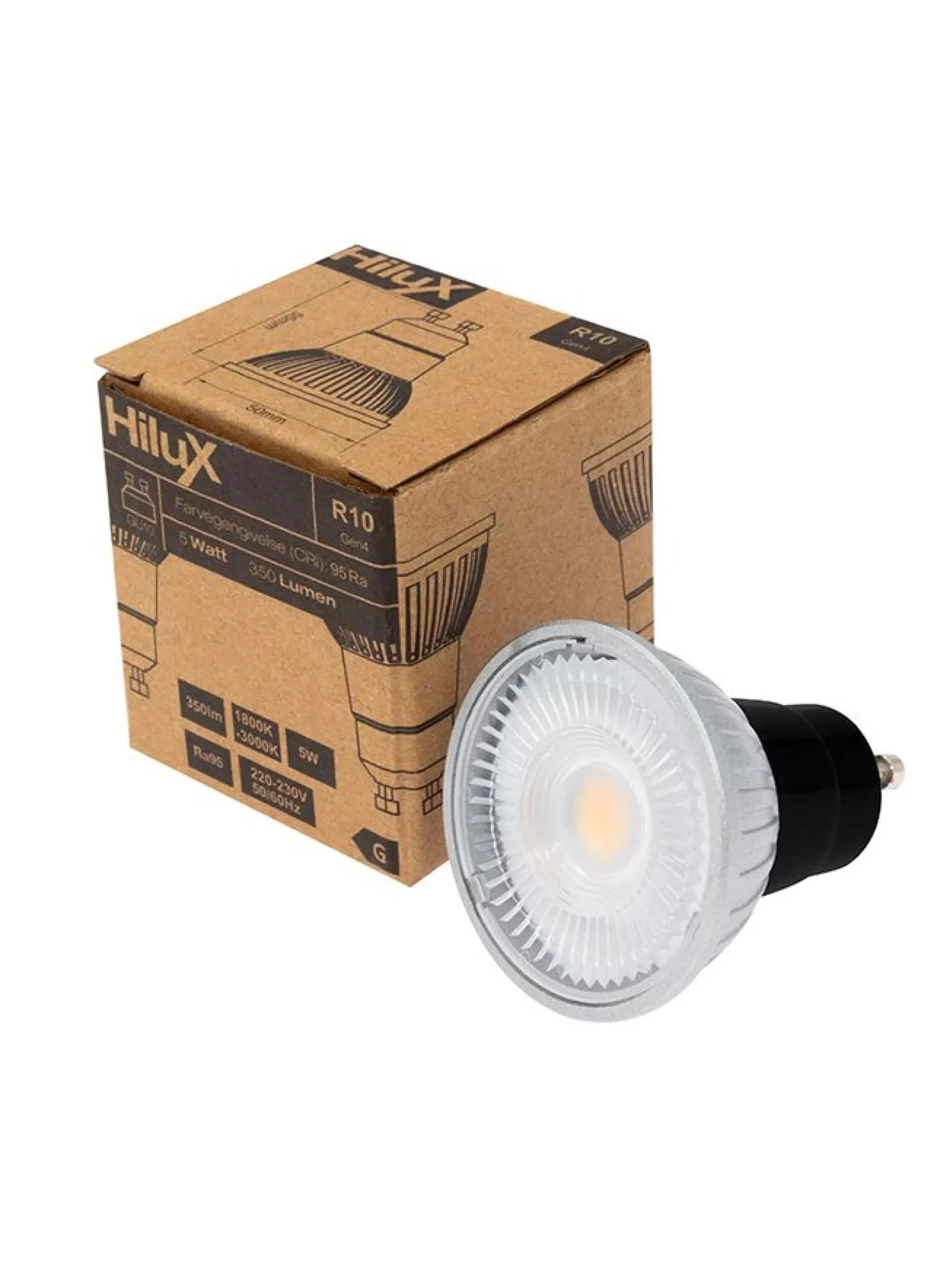 HiluX GU10 LED spot R10 Gen4, 5W, 1800-3000K, Ra95