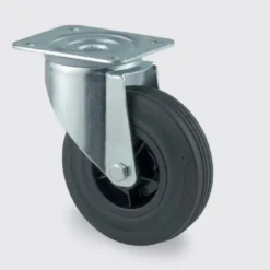 Hjul, gummi, drejeligt med plade, 80 mm, 70 kg, 3470PVRP62
