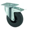 hjul, 125 mm, gummi, bremse, plade, 100 kg, 3477PVRP62