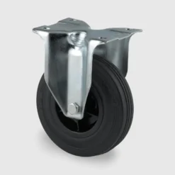 Hjul, 200mm, gummi, fast, plade, 205kg, 3478PVRP63