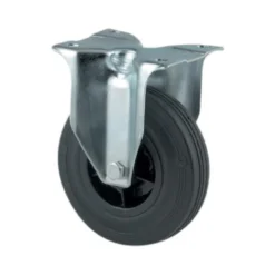 Hjul, 200mm, gummi, fast, plade, 205kg, 3478PVRP63