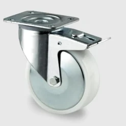 Hjul 100mm nylon, 200kg, 128mm byggehøjde