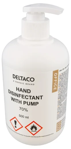 Hånddesinfektion med pumpe, Aloe Vera, 70%, 500 ml, hvid