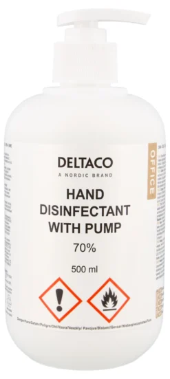 Hånddesinfektion med pumpe, Aloe Vera, 70%, 500 ml, hvid