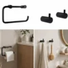 Håndklædekrog med tap, mat sort, 2 stk.