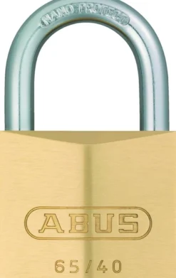 Hængelås Abus 65/40 ka6401, messing, 40mm bredde, 6,5mm bøjletykkelse, 22mm bøjlespændevidde