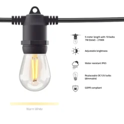 Hombli Outdoor String Light Extension, udendørs lyskæde forlænger, 5 meter
