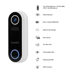 Hombli Smart Doorbell Pack, dørklokke med chime