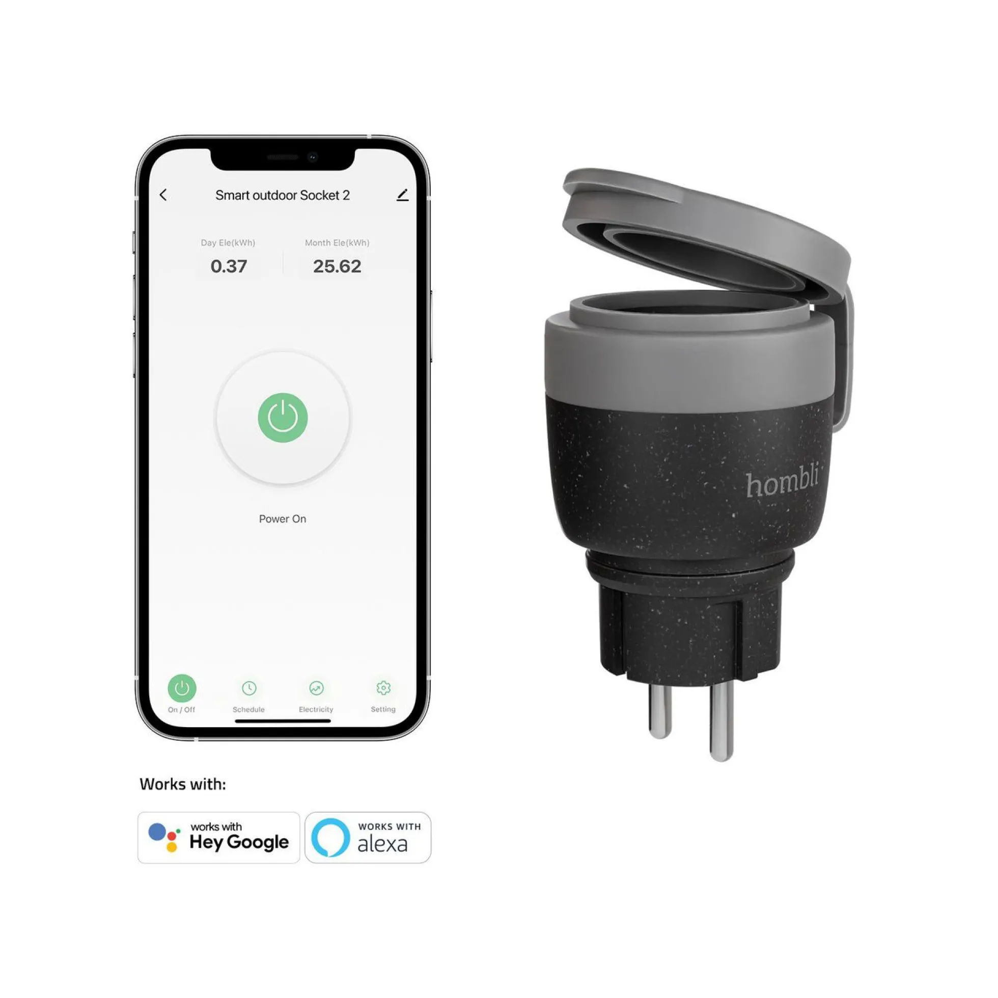 Hombli Smart Outdoor Socket 2, udendørs smart plug