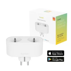 Hombli Smart Socket Duo, smart plug med to stik, hvid