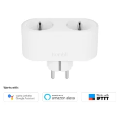 Hombli Smart Socket Duo, smart plug med to stik, hvid