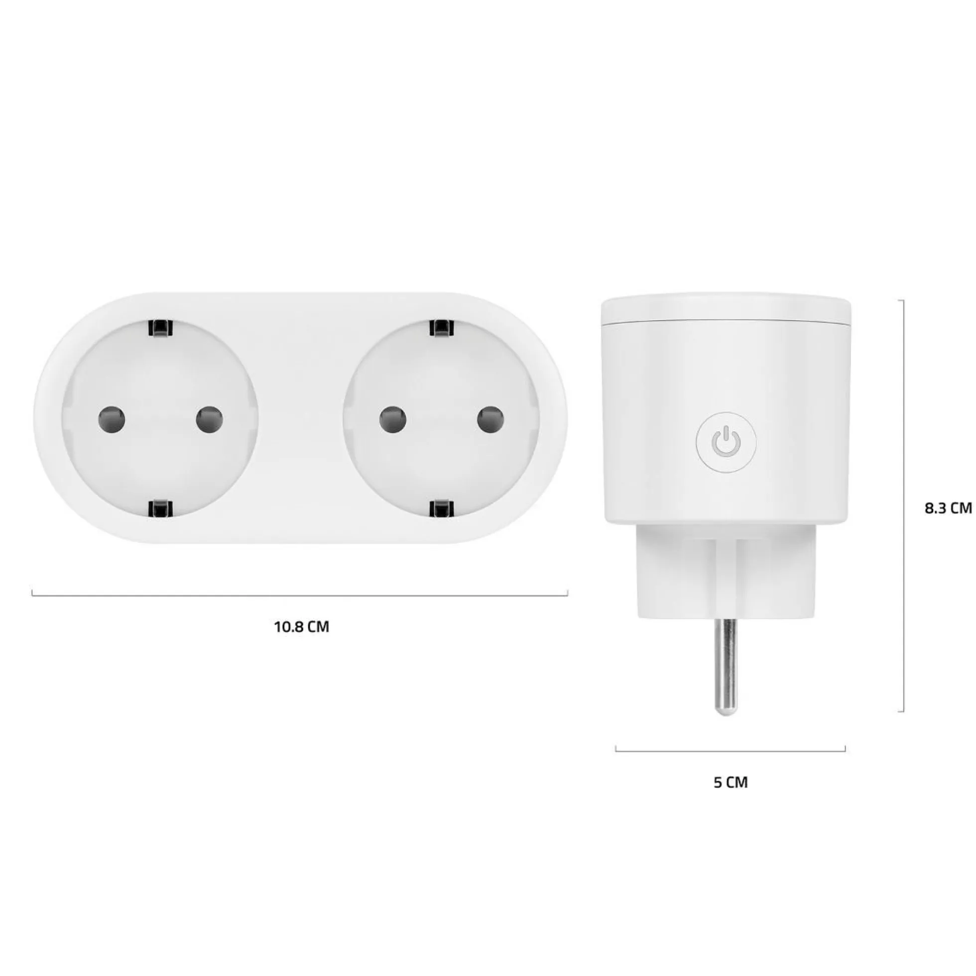 Hombli Smart Socket Duo, smart plug med to stik, hvid