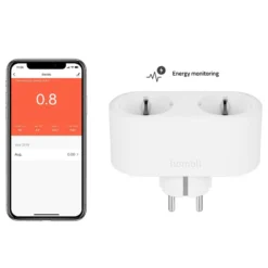 Hombli Smart Socket Duo, smart plug med to stik, hvid