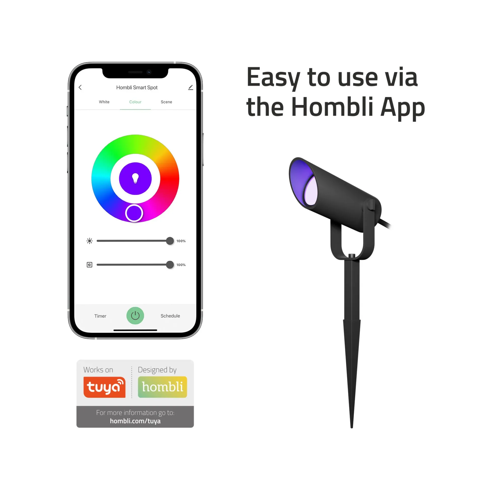 Hombli Smart Spot Light Extension, havespots på spyd udvidelse, 1 stk