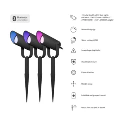 Hombli Smart Spot Light Starter Kit, havespots på spyd, 3 stk
