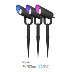 Hombli Smart Spot Light Starter Kit, havespots på spyd, 3 stk