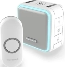 Honeywell – Trådløs dørklokke med biltz. 84dB, hvid, 150 meter