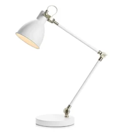 House bordlampe, 1L, hvid/stål