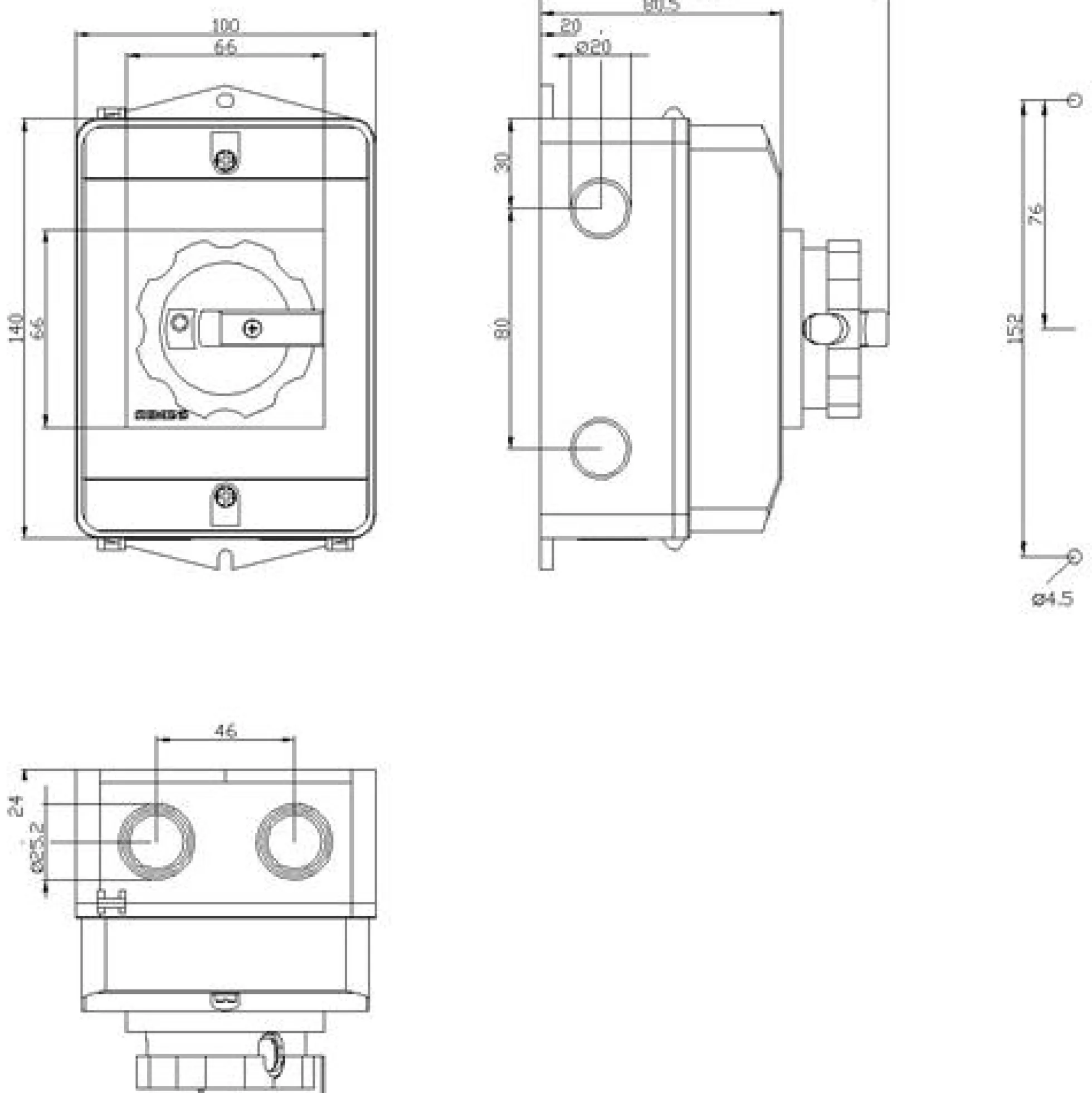 Hovedafbryder, 3 polet, 16A AC-3, 7,5KW, metrisk gevind - Siemens