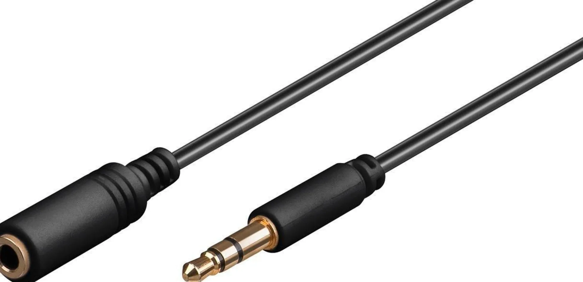 Hovedtelefon- og AUX-forlængerkabel, 0,5 meter, 3,5 mm minijack han-hun