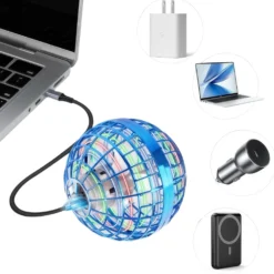 Hover Orb flyvende bold med RGB lys, Ø8,5 cm, blå