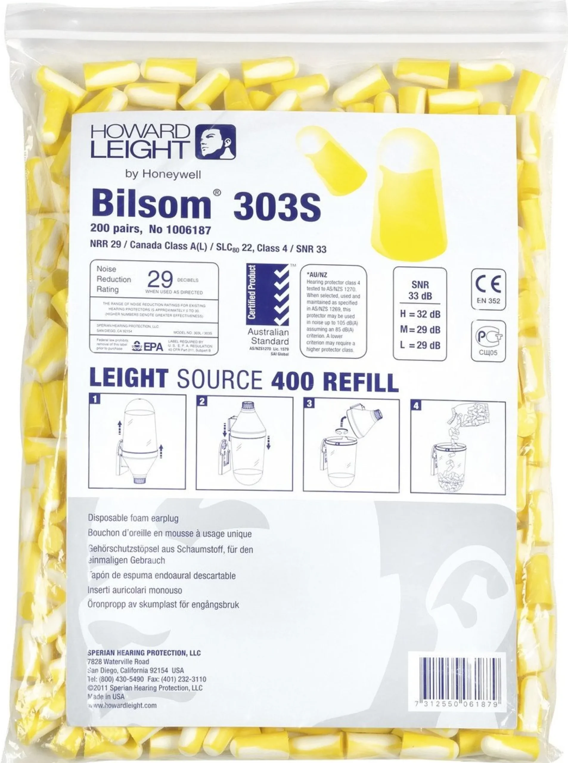 Howard Leight skumprop 303, small refill, 200 par
