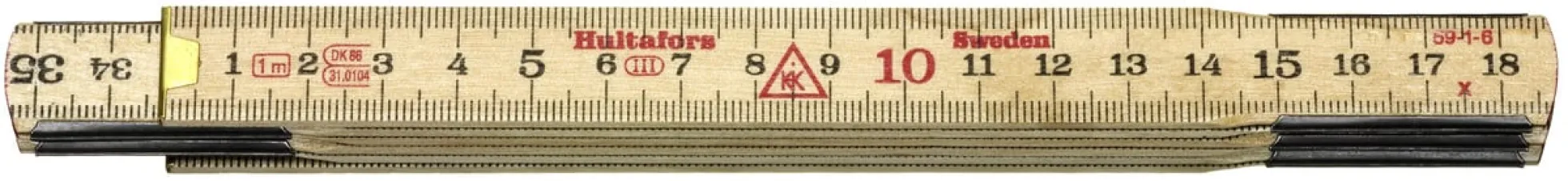 Hultafors Tommestok, 1 m, 6 led, træ
