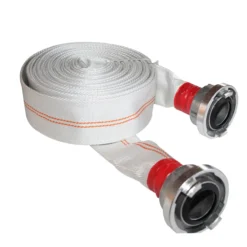 2" Hvid brandslange med C-STORZ, tekstilflet, til pumpeopgaver, 20 meter, Ø50 mm, ben dia. 6 - 20 meter