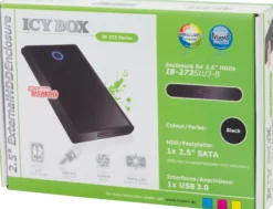 ICY BOX eksternt lagringskabinet til 1x2,5" SATA-harddisk, SATA 6Gb/s,