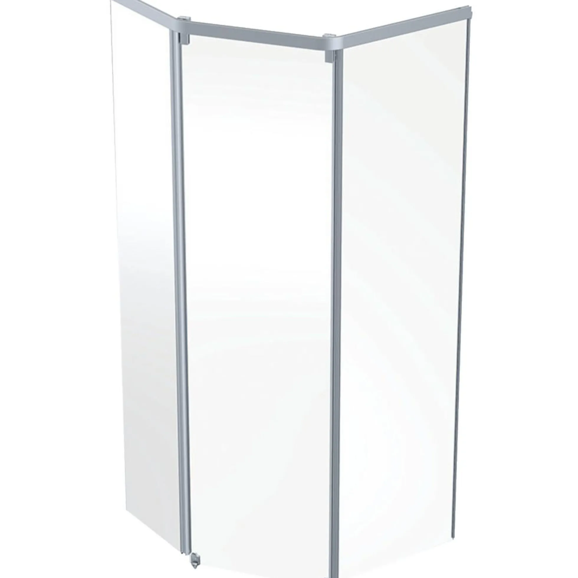 Ifö Showerama frontelement, 1000x1000mm, sølv/klar
