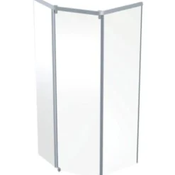 Ifö Showerama frontelement, 900x800mm, sølv/klar