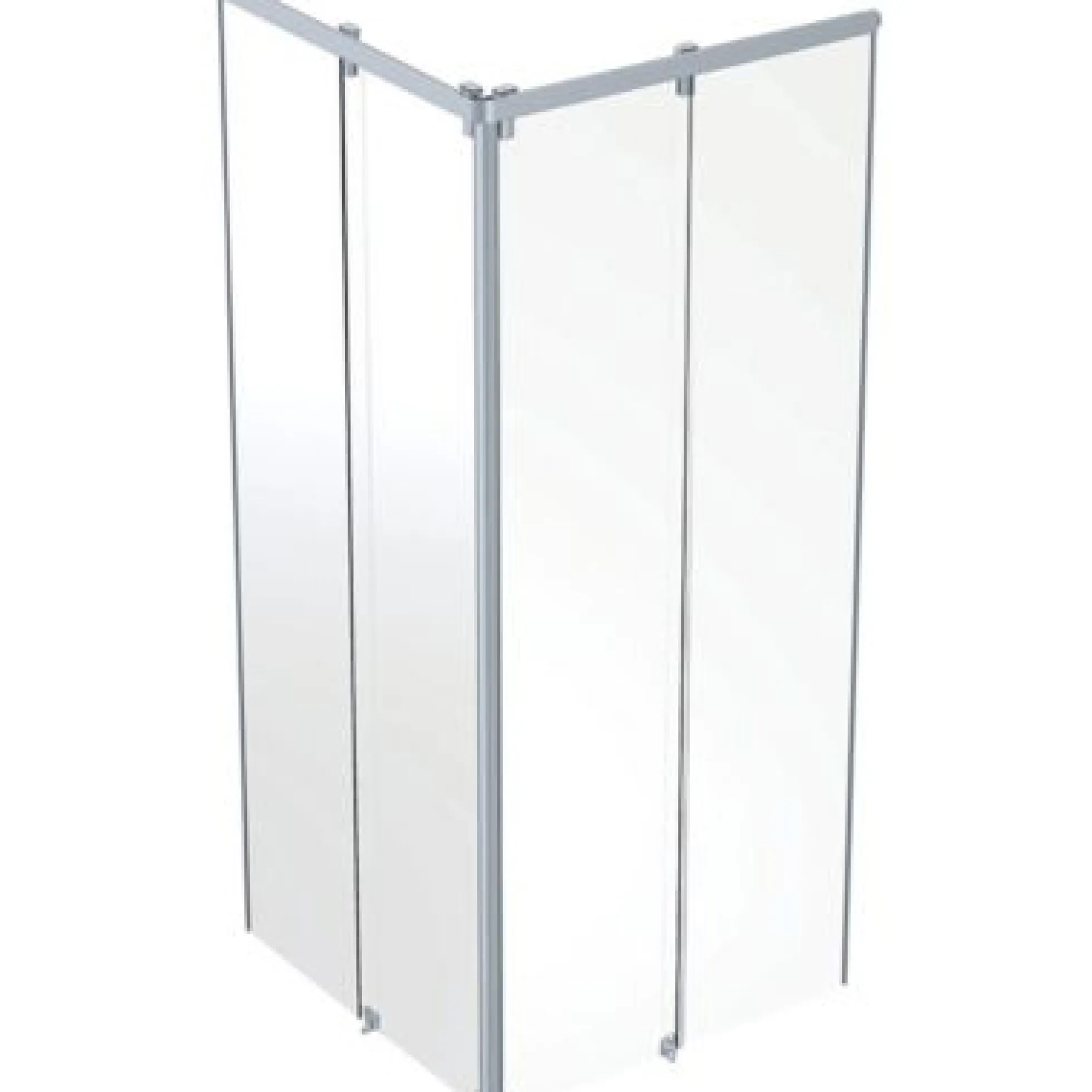 Ifö Showerama frontelement, 900x900mm, sølv/klar