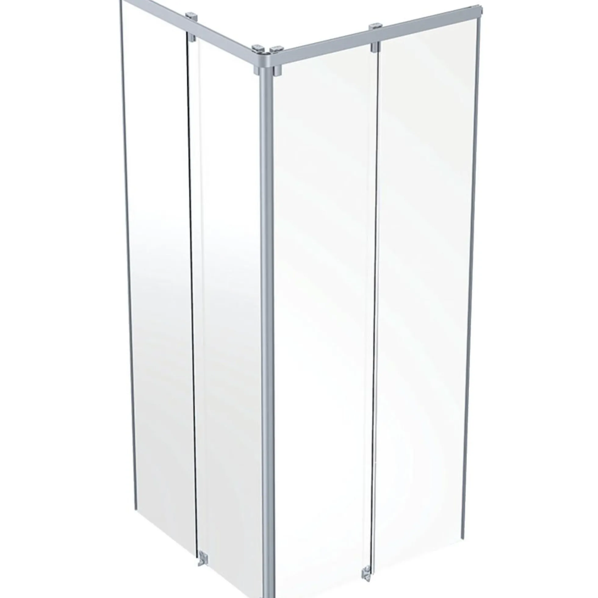 Ifö Showerama frontelement, 900x900mm, sølv/klar