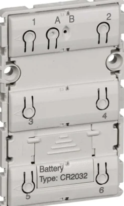 IHC Wireless, FUGA batteritryk med 6 tryk (3 tangenter), 1½ modul – Lauritz Knudsen
