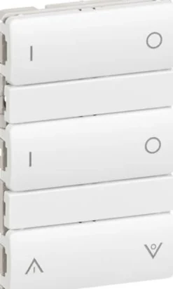 IHC Wireless, FUGA batteritryk med 6 tryk (3 tangenter), 1½ modul – Lauritz Knudsen