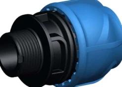 iJOINT plastfitting – Gevindovergang med kompressionskobling og nippel