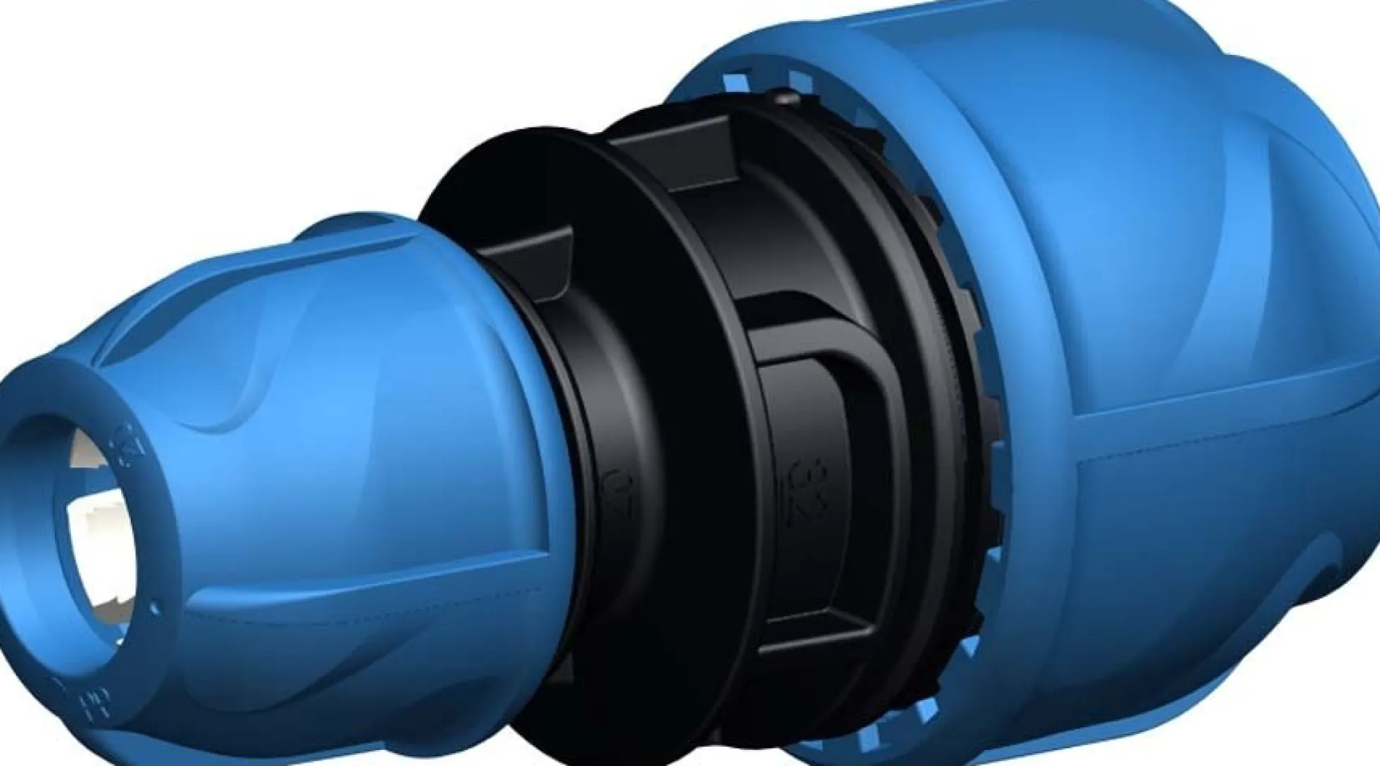 iJOINT plastfitting – Reduktion med kompressionskoblinger