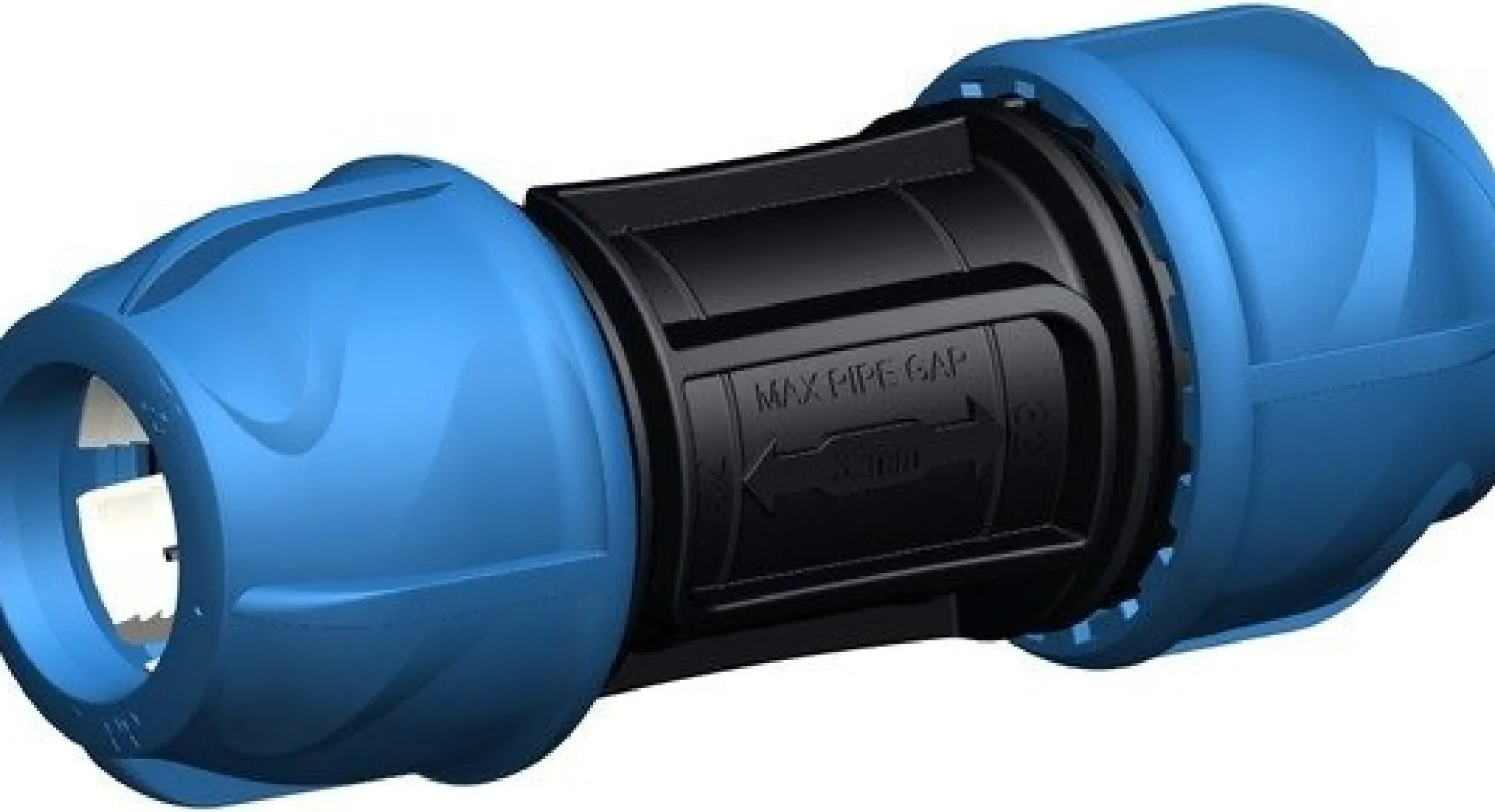 iJOINT plastfitting – Reperationsmuffe med kompressionskoblinger uden centerstop